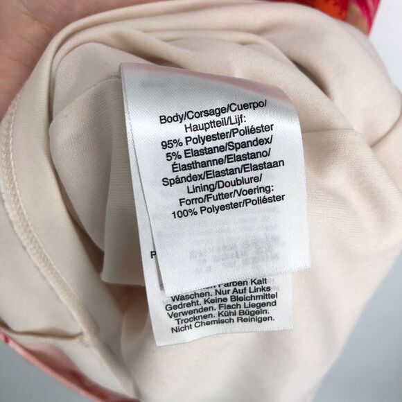 DONNA KARAN Twist Front Abstract Sleeveless Dress Size 2 - Picture 6 of 6